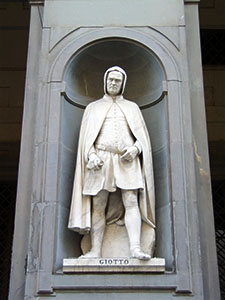 Statue of Giotto, the Uffizi Loggia, Florence.