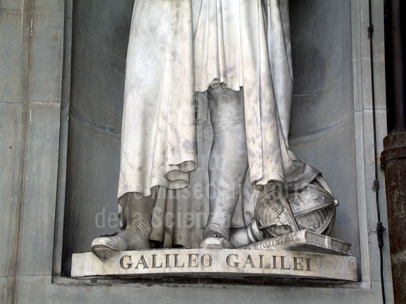 Base of the statue of Galileo Galilei, Loggiato degli Uffizi, Florence.