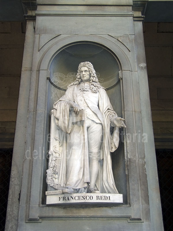 Statua di Francesco Redi, the Uffizi Loggia, Florence.