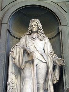 Statue of Francesco Redi, the Uffizi Loggia, Florence.