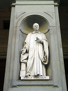 Statua di Paolo Mascagni, Loggiato degli Uffizi, Firenze.