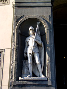 Statue of Francesco Ferrucci, the Uffizi Loggia, Florence.