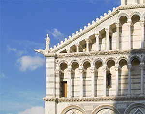Detail of the facade of the Cathedral, Pisa.