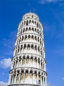 The Leaning Tower of Pisa.
