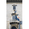 Particolare della facciata dell'Archivio di Stato di Pisa.