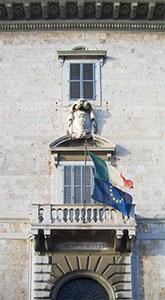 Detail of the facade of the State Archive of Pisa.