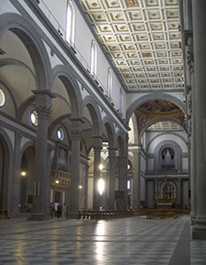 Interior of the Basilica of San Lorenzo, Florence.
