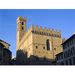 The tower and merlons on the Bargello,  Florence.
