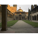 Esterno della Cappella de' Pazzi nel complesso Monumentale di Santa Croce, Firenze. Uno dei primi esempi di architettura rinascimentale ad opera di Filippo Brunelleschi.