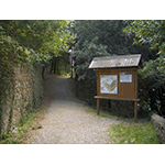 Cartello segnaletico ad uno degli ingressi del Parco di Montececeri, Fiesole.