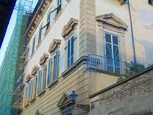 Detail of the facade of Palazzo Capponi, Florence.