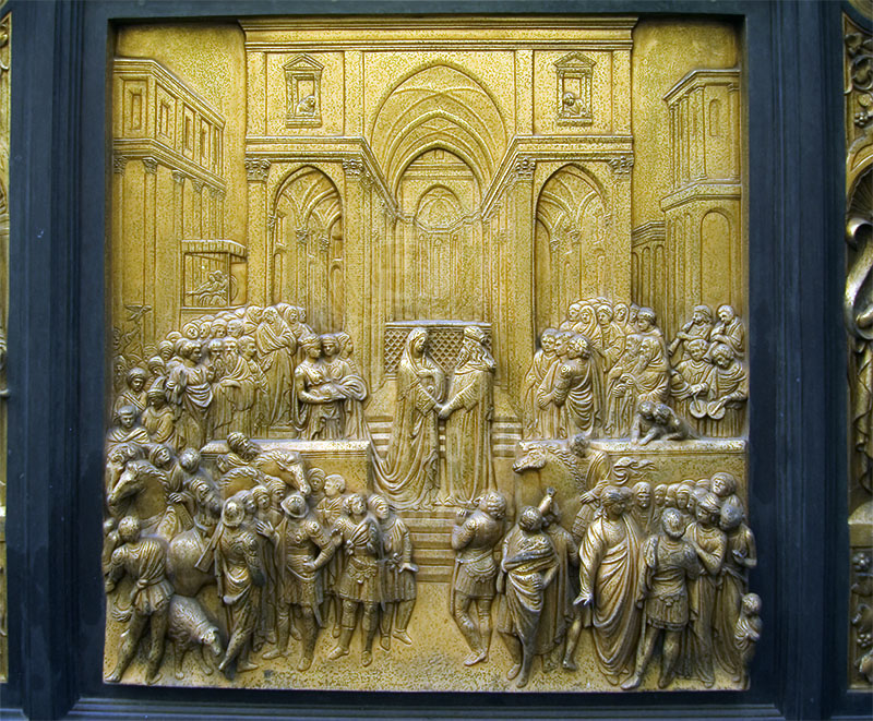Bas-relief on the door of the Baptistery, Florence.