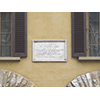 Plaque in memory of Cesare Guasti on the facade of the Museo dell'Opera di Santa Maria del Fiore of Florence.