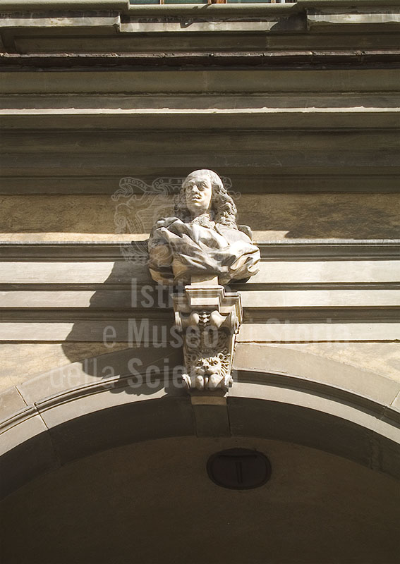 Portrait bust on the faade of the  Hospital of Santa Maria Nuova, Florence.