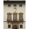 Medici coat of arms on the main door of the Medici Villa "La Ferdinanda" at Artimino (Carmignano).