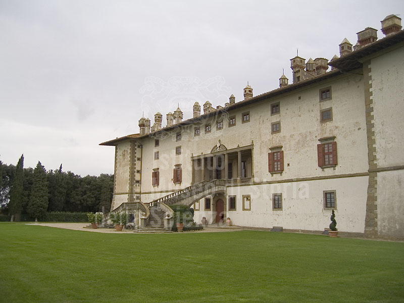 Entrance stairway of the Medici Villa "La Ferdinanda" at Artimino (Carmignano).