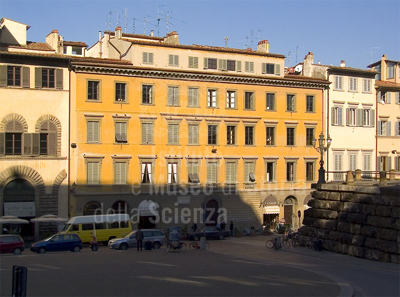 Facade of Palazzo dal Pozzo Toscanelli in Piazza Pitti in Florence.