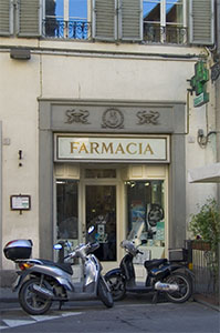 Entrance to the Pitti Pharmacy, Florence.