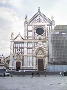 Parte della facciata della Basilica di Santa Croce, Firenze.