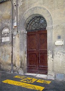 Ingresso della Biblioteca Conumale degli Intronati, Siena.