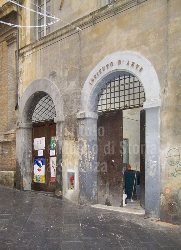 Main entrance to the Institute of Art in the building of the Library of the "Intronati", Siena.