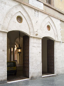 The entrance to the University of Siena Rectorate.