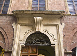 Main entrance to the Library of the "Intronati", Siena.