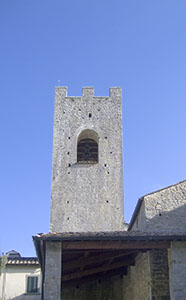 Bell tower of the Abbey of San Lorenzo at Coltibuono, Gaiole in Chianti.