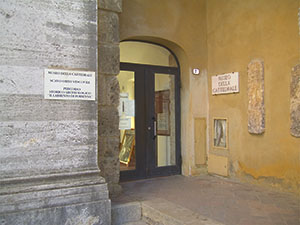 Entrance of the Cathedral Museum, Chiusi.