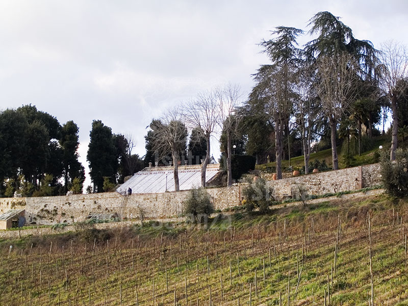 La serra del Giardino di Villa Monaciano, Castelnuovo Berardenga.