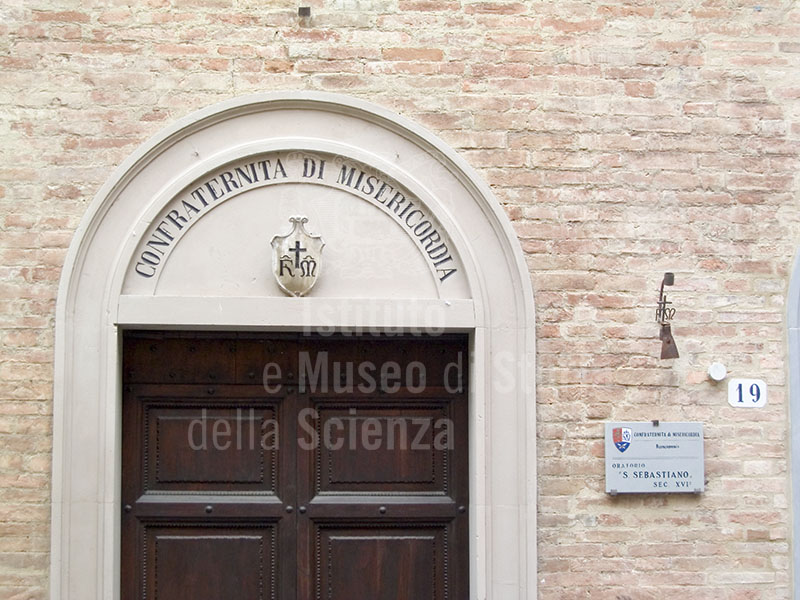The main entrance to the Confraternity of the Misericordia  at Buonconvento.