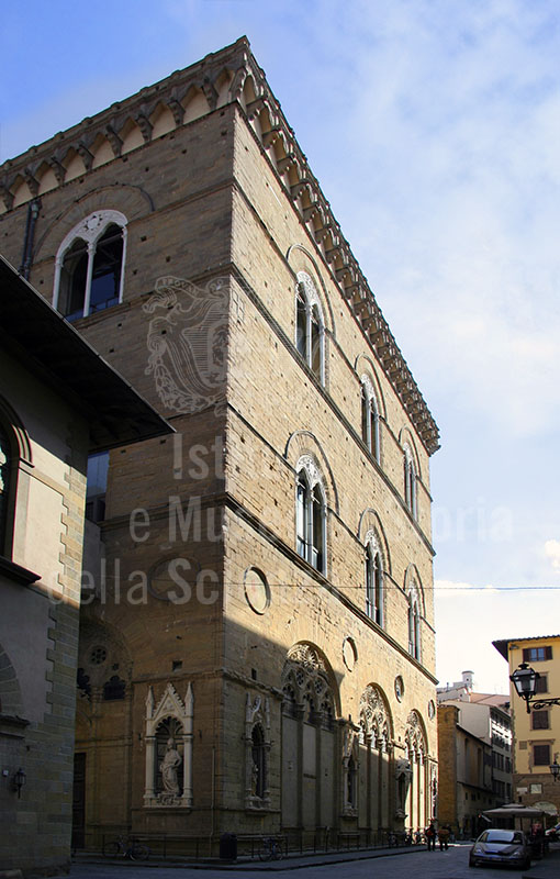 The building of Orsanmichele seen from Via de' Lamberti, Florence.