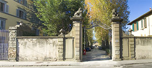 Entrance gate of the Torrigiani Garden from Via de' Serragli, Florence.