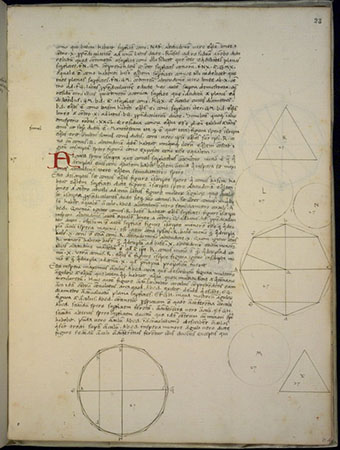 Archimede, Trattati, copia di mano di Piero della Francesca
