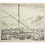 J. Hoewel's 150-foot long telescope (Machina coelestis, 1673)